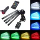RGB LED auto salona apgaismojums 4x9 ar tālvadības pulti