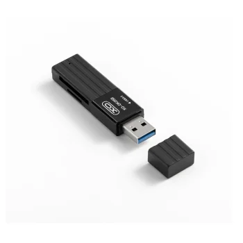 XO DK05B 2in1 karšu lasītājs USB 3.0 SD microSD, melns