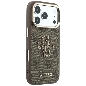 Guess 4G & Big Resin Logo vāciņš priekš iPhone 17 Pro / 18 Pro, brūns