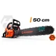 Benzīna motorzāģis Humberg 2,3 kW 58 cm³, sliedes 16\" un 20\", 2 ķēdes, eļļa