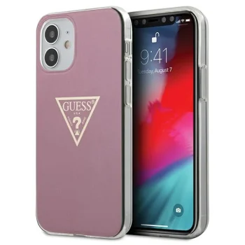 Guess iPhone 12 mini vāciņš Metallic Collection, rozā