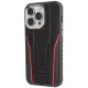Audi iPhone 14 Pro Max vāciņš Genuine Leather MagSafe, melns/sarkans