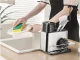 Virtuves izlietnes organizators ar dozatoru un sūkļa turētāju, 340ml, sudraba/melns