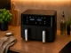 Karstā gaisa friteris 15L 2400W ar diviem nodalījumiem, 6 režīmi, melns