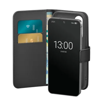 Puro Booklet atverams maciņš Samsung Galaxy S25+ ar statīvu un karšu maku, melns