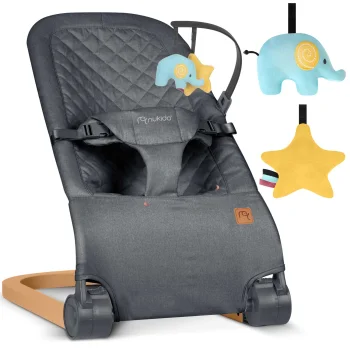 NK-52 Nukido šūpuļkrēsls ar rotaļlietām, Antracīts | Rocking Chair with Toys