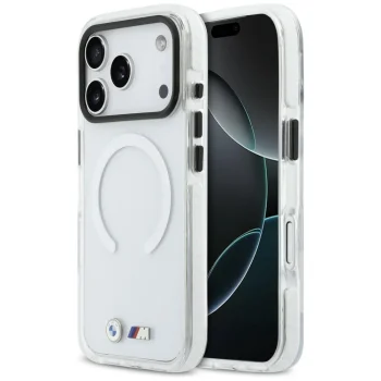 BMW M IML Shockproof Metal Logos vāciņš iPhone 17 Pro, caurspīdīgs