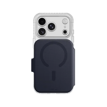 Vāciņš AmazingThing Titan Pro Lens Flip Set iPhone 18 Pro Max ar maku, MagSafe, tumši zils