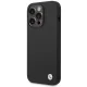 BMW Silicone Metal Logo vāciņš iPhone 15 Pro Max 6.7\", melns