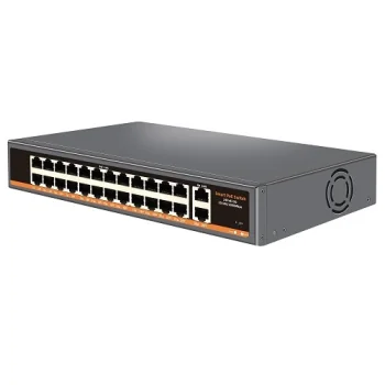 PoE komutators 24x 100 Mbps PoE+ 2x Gigabit Uplink, 400 W