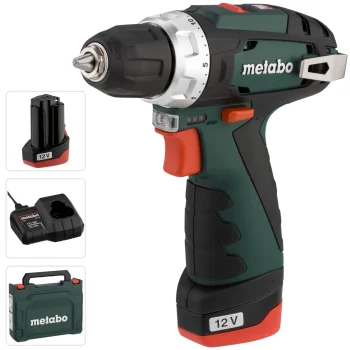 Akumulatora urbjmašīna-skrūvgriezis Metabo PowerMaxx BS Basic 12 V (2x 2.0 Ah, lādētājs, koferis)