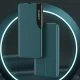 Grāmatiņas tipa vāciņš Samsung Galaxy A22 4G Hurtel Eco Leather View Case ar statīvu, zils
