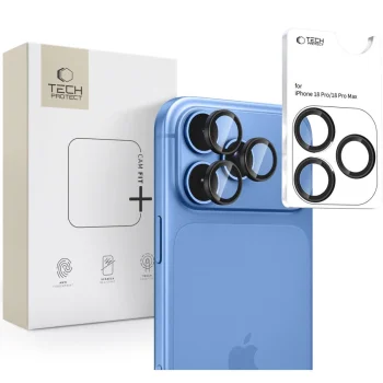 Kameras aizsargstikls Tech-Protect Camring Fit+ iPhone 18 Pro / 18 Pro Max, melns