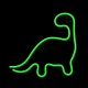 Neolia NNE01 LED neona dekoratīvā lampa Dinozaurs, zaļa