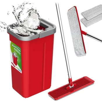 Greenblue MaxiClean GB870 plakanais mops ar spaini un 2 mikrošķiedras lupatiņām, 5.7L