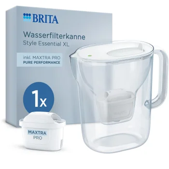 Ūdens filtra krūze Brita Style Essential XL ar MAXTRA PRO Pure Performance, balta
