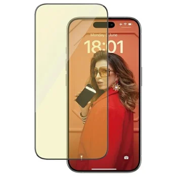 PanzerGlass Ultra-Wide Fit rūdīts stikls ar atspīduma un zilās gaismas filtru pozicionētāju iPhone 15 Pro...