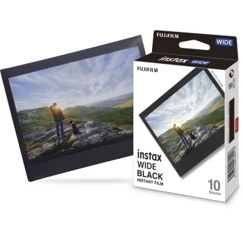 Fujifilm Instax Wide tūlītējās drukas fotofilma, melns rāmis, 10 foto