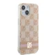 DKNY iPhone 15 vāciņš IML Checkered Mono Pattern & Printed Stripes MagSafe, rozā
