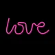 Forever Light LED Neons LOVE, Rozā (Baterijas + USB)
