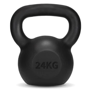 Čuguna svarbumba 4FIZJO Kettlebell 24 kg, melna