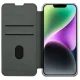 Atverams vāciņš Nillkin Qin Cloth Pro Case, iPhone 14 Plus, ar kameras aizsegu, pelēks