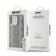 DKNY iPhone 15 Pro Max vāciņš Leather Checkered Mono Pattern MagSafe, bēšs