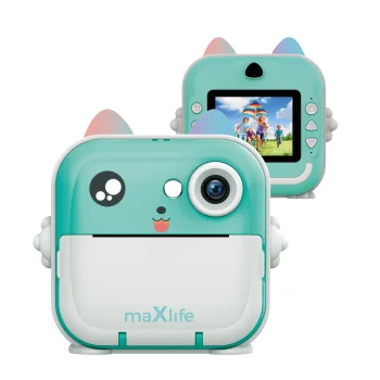 Maxlife MXPC-100 bērnu fotoaparāts ar printeri, zils