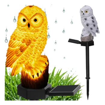 Gardlov saules bateriju dārza lampa, pūce, silta balta gaisma