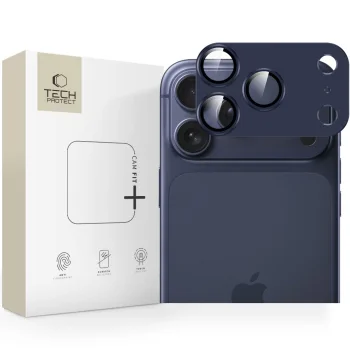 Tech-Protect Camfull Fit+ kameras aizsargstikls iPhone 17 Pro Max, tumši zils
