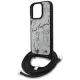 Karl Lagerfeld Crossbody Grained Pattern & Logo vāciņš iPhone 16 Pro Max ar siksniņu, pelēks
