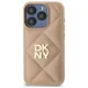 DKNY Quilted Stack Logo iPhone 15 Pro vāciņš, bēšs
