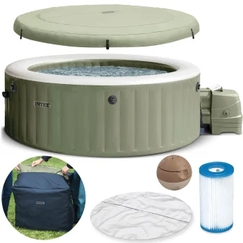Piepūšamais SPA baseins 4 personām Intex 28426NP hidromasāža, bēšs