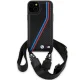 BMW M Edition Carbon Tricolor Lines & Strap vāciņš iPhone 15 Plus / 14 Plus, melns
