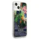 Guess Flower Liquid Glitter vāciņš iPhone 13 mini, zils