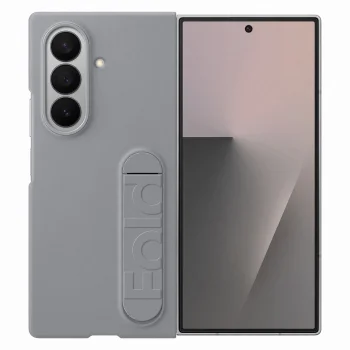 Samsung Galaxy Z Fold7 vāciņš Silicone Case ar statīvu un turētāju, pelēks