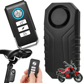 Velosipēda un motocikla pretaizdzīšanas signalizācija ar tālvadības pulti, 113 dB, melna