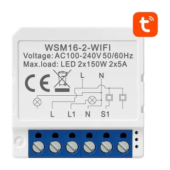 Avatto WSM16-W2 2 kanālu Wi-Fi viedais slēdža modulis TUYA