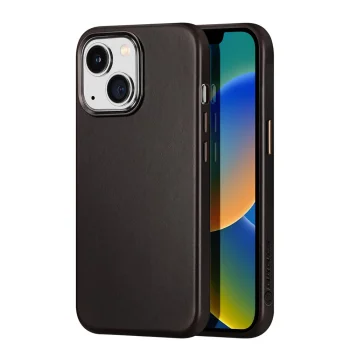 Dux Ducis Naples ādas vāciņš priekš iPhone 14 Plus ar MagSafe, tumši brūns