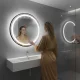 ModernHome LED vannas istabas spogulis, apaļš, 80 cm, 3 gaismas krāsas, Anti-Fog