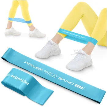 4Fizjo Mini Power Band Pretestības gumija, 0.6 mm, Zila (3-5 kg)