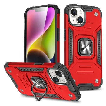 Wozinsky Ring Armor iPhone 15 Plus vāciņš ar gredzenu un statīvu, sarkans