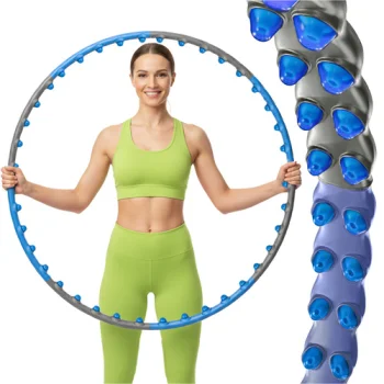 TRIZAND 00026347 masāžas vingrošanas riņķis ar magnētiem 110cm zils/melns