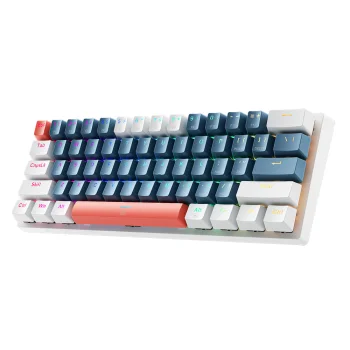 Machenike K500-B61 vadu mehāniskā spēļu tastatūra, zila un balta