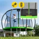 4FIZJO PRO dārza batuts ar iekšējo tīklu un kāpnēm, 435 cm (14FT), zaļš/melns