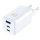 3mk Hyper GaN lādētājs 65W USB-C un USB-A, balts