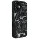 Karl Lagerfeld Grained Pattern & Logo MagSafe vāciņš priekš iPhone 16, melns