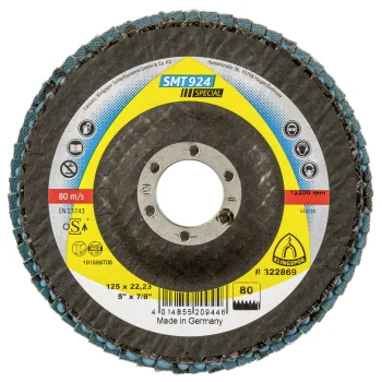 Plākšņveida slīpdisks Klingspor SMT 924 125x22.23 mm P80 izliekts