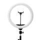 Glow 10\" gredzenveida lampa ar statīvu 10W, melna