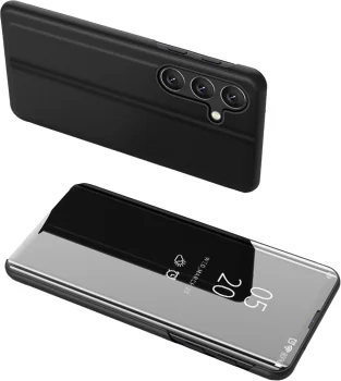Atverams vāciņš Samsung Galaxy A24 4G Clear View Case, melns
